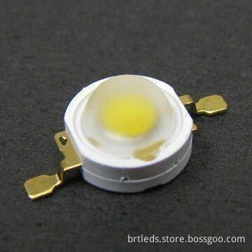 1W high-power LED, white color 4745-7040K, with peak current of 350mA, 95lm